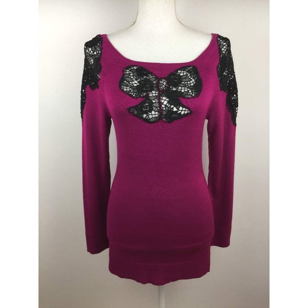 Yoana Baraschi Cardigan w/lace Berry/Black Sweater